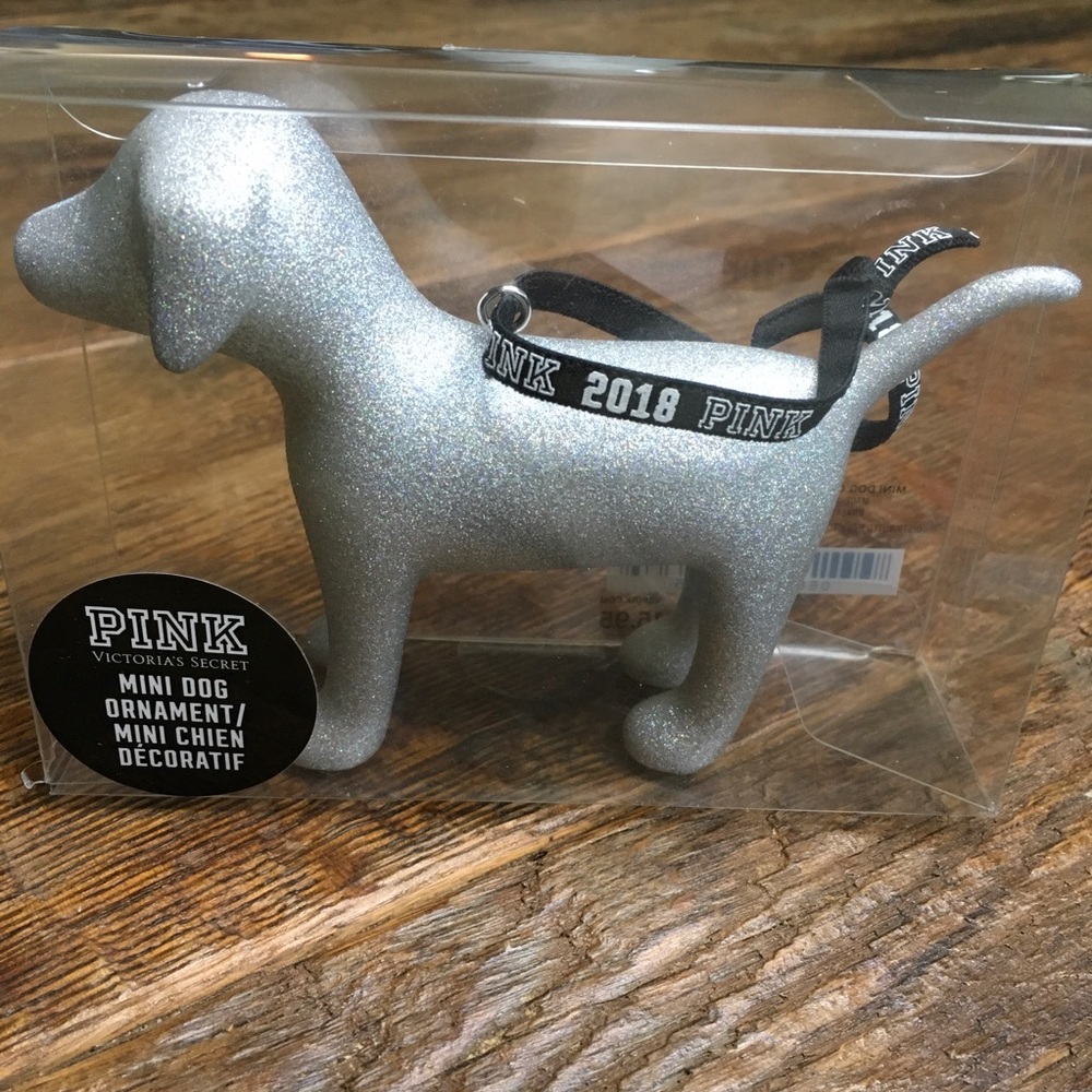 2018 Pink Victoria’s Secret Mini Dog Ornament - Picture 1 of 9